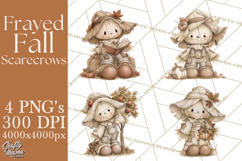 Frayed Fall Scarecrows PNG, Halloween Clipart Product Image 1