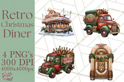 1950s Vintage Christmas Clipart Retro Soda Fountain Clip Art Product Image 1