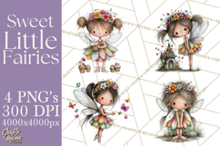 Sweet Little Fairies PNG, Cute Fairy Clip Art Product Image 1