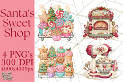 Christmas Bakery PNG Clipart, Santa & Elf Characters, Baker Product Image 1