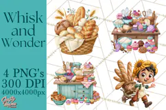 Whimsical Bakery Girls & Boys PNG Clipart, Baker Characters Product Image 1