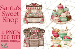 Christmas Bakery PNG Clipart, Santa & Elf Characters, Baker Product Image 1