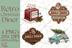 1950s Vintage Christmas Clipart Retro Soda Fountain Clip Art Product Image 1