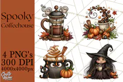 Spooky Coffeehouse PNG Clipart Product Image 1