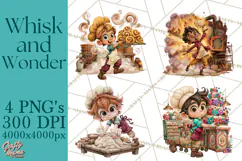 Whimsical Bakery Girls & Boys PNG Clipart, Baker Characters Product Image 1