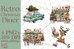 1950s Vintage Christmas Clipart Retro Soda Fountain Clip Art Product Image 1