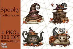 Spooky Coffeehouse PNG Clipart Product Image 1
