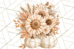 Fall Harvest Florals Clipart PNG, Autumn Floral Designs Product Image 4