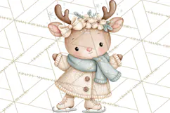 Winter Skating World Animals PNG Product Image 4