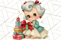 Atomic Age Christmas Clipart PNG, Retro 1950's Winter Decor Product Image 4