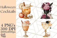 Halloween Cocktails Clipart PNG, Spooky Drinks Product Image 1