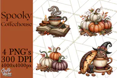 Spooky Coffeehouse PNG Clipart Product Image 1