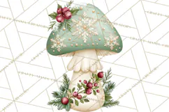 Christmas Mushroom Clipart PNG Product Image 5