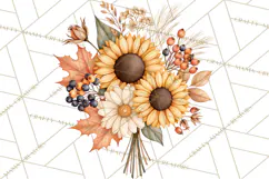 Fall Harvest Florals Clipart PNG, Autumn Floral Designs Product Image 2