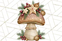 Christmas Mushroom Clipart PNG Product Image 2