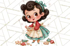 Atomic Age Christmas Clipart PNG, Retro 1950's Winter Decor Product Image 2