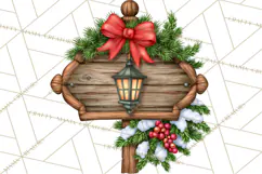 Christmas Camper Clipart PNG Vintage Holiday Camping Product Image 5