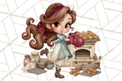 Whimsical Bakery Girls & Boys PNG Clipart, Baker Characters Product Image 2