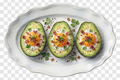 Avocado Dessert | Watercolor PNG Burger Pasta Salad Smoothie Product Image 6