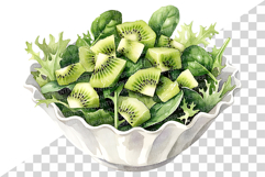 Green Kiwi Dessert | Watercolor Clip Art PNG Cake Pavlova Product Image 6