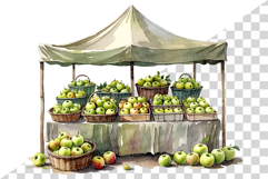 Green Apple | Watercolor fresh fruit juicy crisp farm PNG Product Image 6