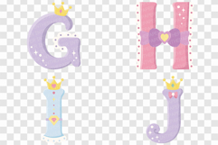 Cute Princess Font | Alphabet Letter Number Pink SVG EPS PNG Product Image 6