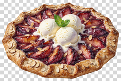 Plum Dessert | Watercolor Fruit Sweet Bakery Cake Scone Tart Product Image 6