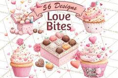 Cute Valentine Dessert Clipart PNG Cupcakes Cookie Chocolate Product Image 1