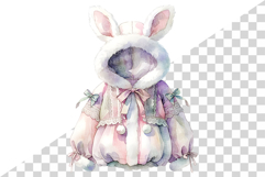 Girl's Winter Hoodie | watercolor clipart cute pastel hoodie Product Image 6