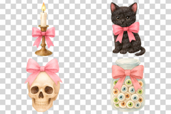 Cute Pink Ribbon Halloween | Witch Hat Jack o&#039; Lantern PNG Product Image 6