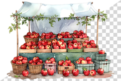 Watercolor Red Apple | Fruit Sweet Juicy Summer Fresh PNG Product Image 6