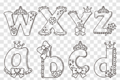 Cute Princess Font | Outline Coloring Page SVG Line Clip Art Product Image 6
