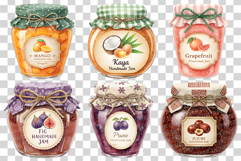 Handmade Jam Bottle | Watercolor png Glass Jar Mango Berry Product Image 6