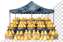 Yellow Pear | Watercolor fruit fresh harvest farm garden png Product Image 6