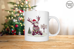 Retro Christmas Moose|Vintage North Pole Reindeer Santa Hat Product Image 6