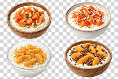 Yogurt Bowl | Watercolor Clipart PNG Fruit Granola Mango nut Product Image 6