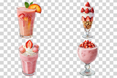 Strawberry Drink | Watercolor Fruit Summer Smoothie Tea Cafe Product Image 6