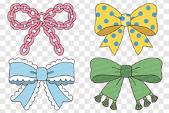 Cute Bow | Clipart SVG EPS PNG Ribbon Heart Polka Dot Stripe Product Image 6