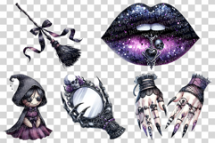 Halloween Witch Gothic Beauty | Watercolor Cosmetics PNG Product Image 6