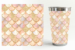 Seamless Mermaid Scales Pattern | Watercolor Background JPG Product Image 6