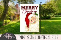 Merry Christmas Garden Flag - Vintage Santa Sublimation PNG Product Image 1