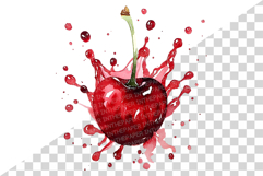 Cherry | Watercolor fresh citrus fruit farm harvest png Clip Product Image 6