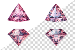 Pink Gemstone | Watercolor ClipArt PNG Jewel Crystal Crystal Product Image 5