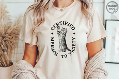 Certified Menace to Society Funny Cat Vintage Badge SVG Product Image 5