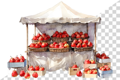 Red Pear | Watercolor fruit fresh ripe juicy png Clipart Product Image 6