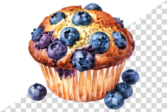 Blueberry Desserts PNG | Watercolor Clipart Cup cake Cheese Product Image 6