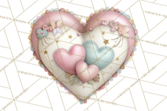 Rustic Valentine Decor Clipart, Burlap Heart PNG Product Image 2