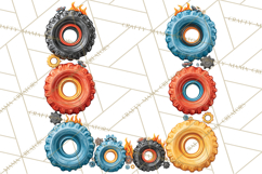 Monster Truck Birthday Party Clipart, Racing Celebration Png Product Image 3