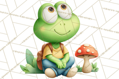 Cute Frog Couple Clipart, Baby Frogs Romantic Png Product Image 5