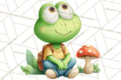 Cute Frog Couple Clipart, Baby Frogs Romantic Png Product Image 5